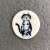 Medium Cat Button - please select design: Black and Grey Cartoon Tabby