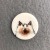 Medium Cat Button - please select design: Siamese Cat