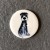Medium Dog Button - please select design: Black Cartoon Dog