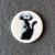 Medium Cat Button - please select design: Black and White Cartoon Cat