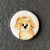 Medium Dog Button - please select design: Golden Ginger Dog