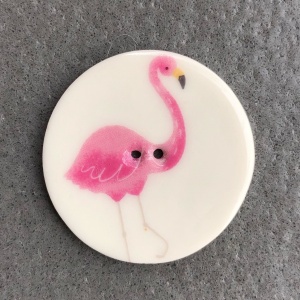 Flamingo Large Circular Button