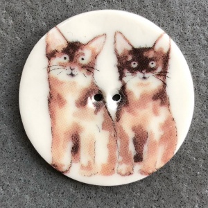Kate Holliday Buttons - Assorted Cat Large Circular Buttons