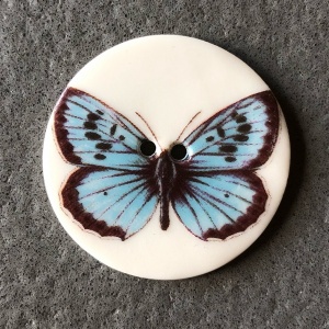 Blue Butterfly Large Circular Button