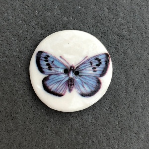 Blue Butterfly Medium Circle Button