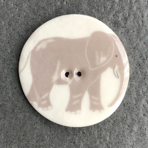 Grey Elephant Large Circular Button