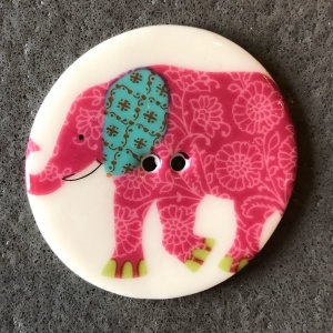 Elephant Pink Large Circular Button