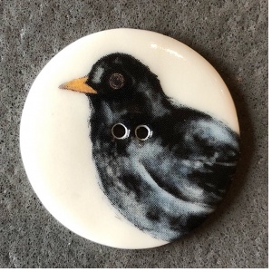 Giant Blackbird Large Circular Button