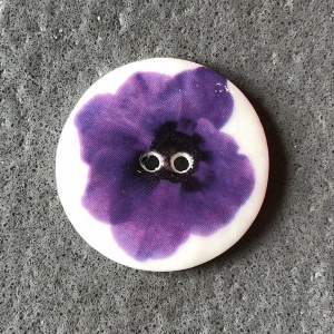 Indigo Flower Medium Circular Button