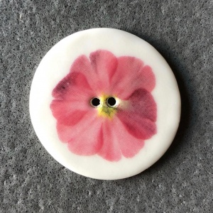 Pink Flower Large Circular Button