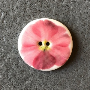 Pink Flower Medium Circular Button