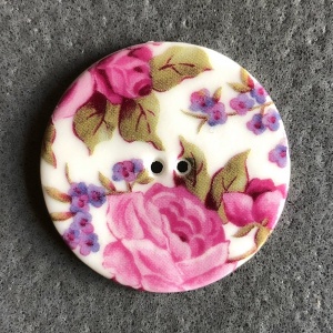 Rose Chintz Large Circular Button