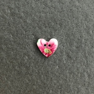 Spring Sprig Tiny Heart Button