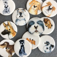 Assorted Dog Medium Circular Buttons