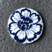 Blue Hedgerow Large Circular Button