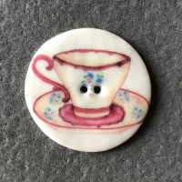 Teacup Brown Large Circular Button