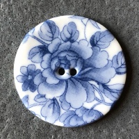 Chinese Blue Large Circular Button