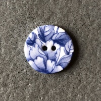 Chinese Blue Smaller Medium Circular Button