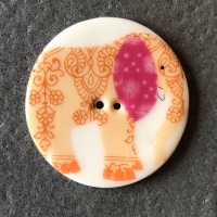 Elephant Apricot Large Circular Button
