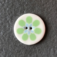 Flower Power Medium Circular Green Button