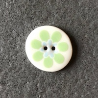 Flower Power Smaller Medium Green Circular Button