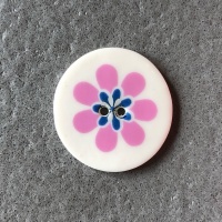 Flower Power Medium Circular Purple  Button