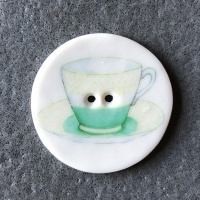 Teacup Green Large Circular Button