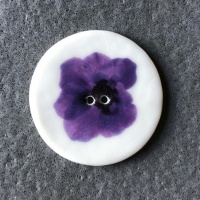 Indigo Flower Large Circular Button