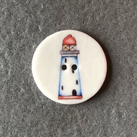 Lighthouse Red Medium Circular Button