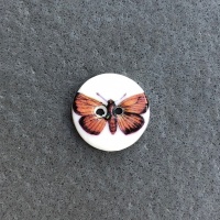 Brown Moth Small Circular Button
