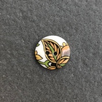 Orange Paisley Small Circular Button