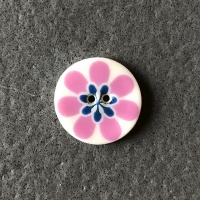Flower Power Small Medium Purple Circular Button