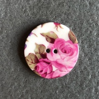 Rose Chintz Medium Circular Button