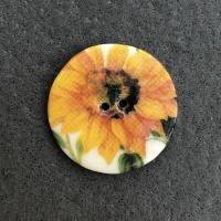 Summer Meadow Sunflower Medium Circular Button