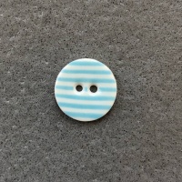 Turquoise Stripe Small Circular Button
