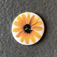Yellow Gerbera Medium Circular Button