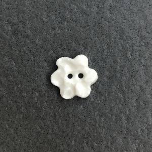 White Crochet Small Flower Button