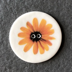 Yellow Gerbera Large Circular Button