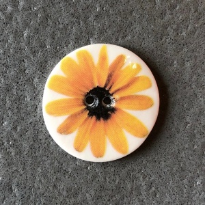 Yellow Gerbera Medium Circular Button